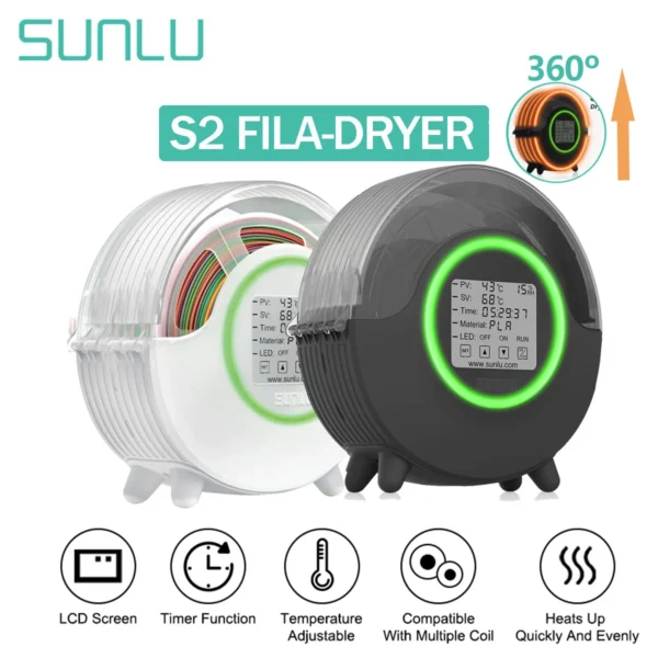 Sèche-filament 3D SUNLU S2 – Boîte de Rangement et Chauffage pour Impression 3D