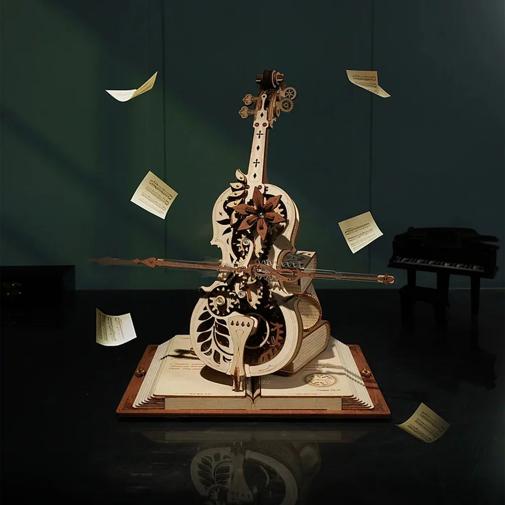 Robotime Puzzle 3D en Bois ROKR Violoncelle Magique AMK63 - Boîte à Musique Mécanique image 3