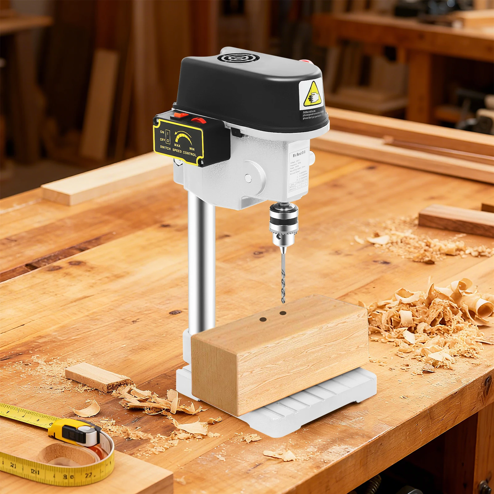 Mini Perceuse d'Établi Filaire 340W - 3 Vitesses jusqu'à 16000 tr/min