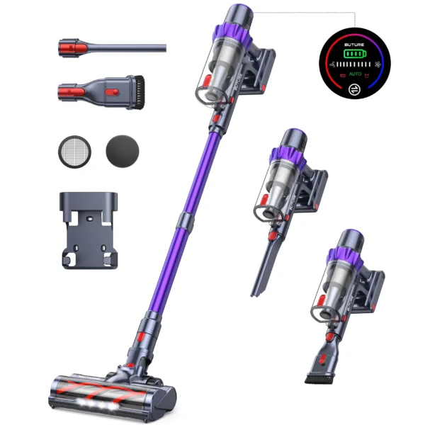 Aspirateur Balai Sans Fil Puissant 48Kpa avec Moteur 500W et Bac 1,5L