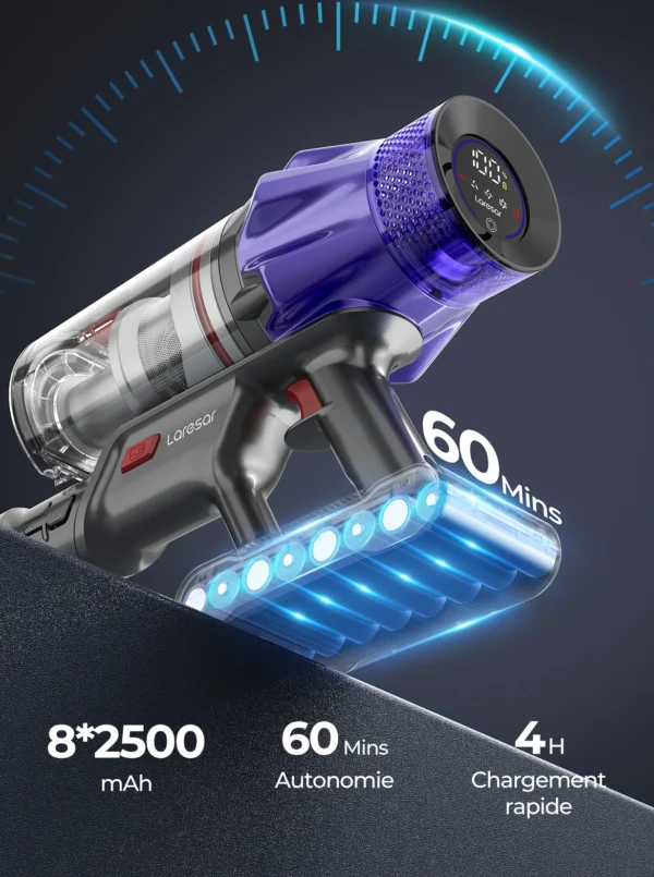 Aspirateur sans fil intelligent Laresar V7 500W 50KPA vue 2