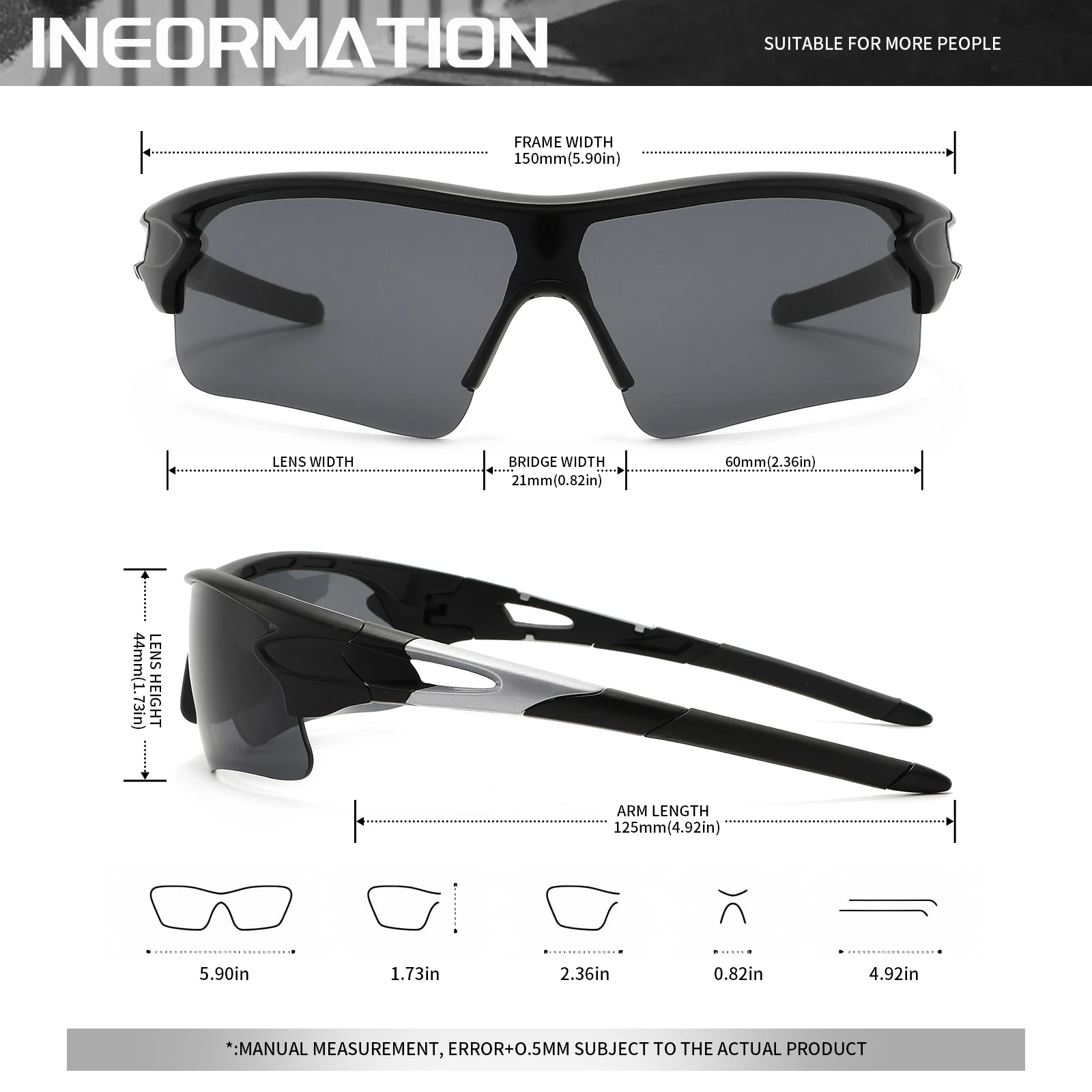 Lunettes de Sport Protectrices UV400 Légères et Enveloppantes image 3