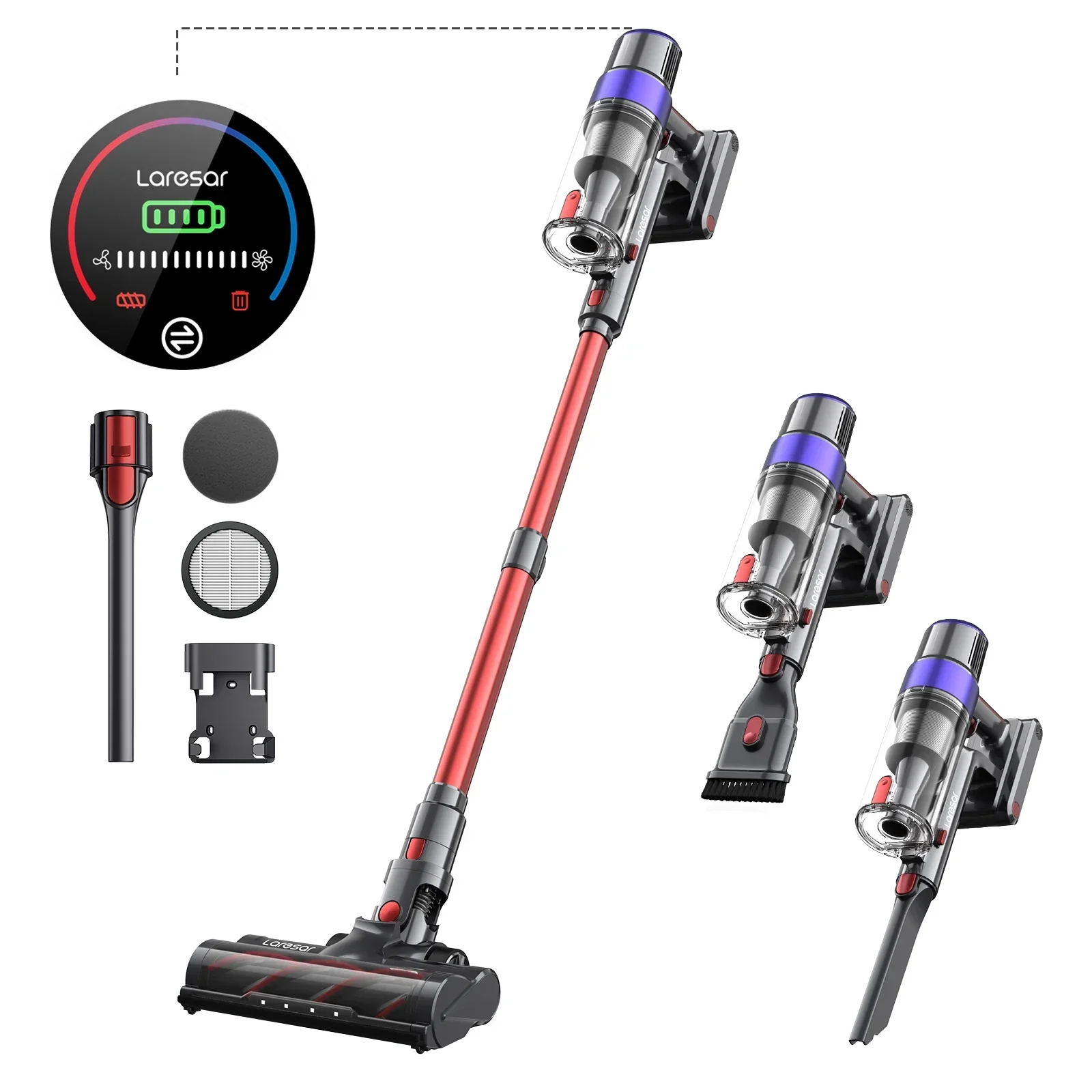Aspirateur sans fil LARESAR V8 Elite 8 Car - Moteur 500W et 48Kpa
