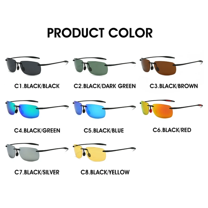 Lunettes de soleil polarisées colorées ultra-légères sans monture pour homme et femme image 5