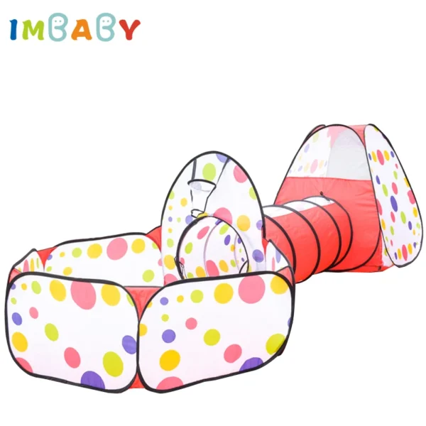 IMBABY Aire de Jeux 3 en 1 - Tente, Tunnel et Piscine à Balles pour Enfants