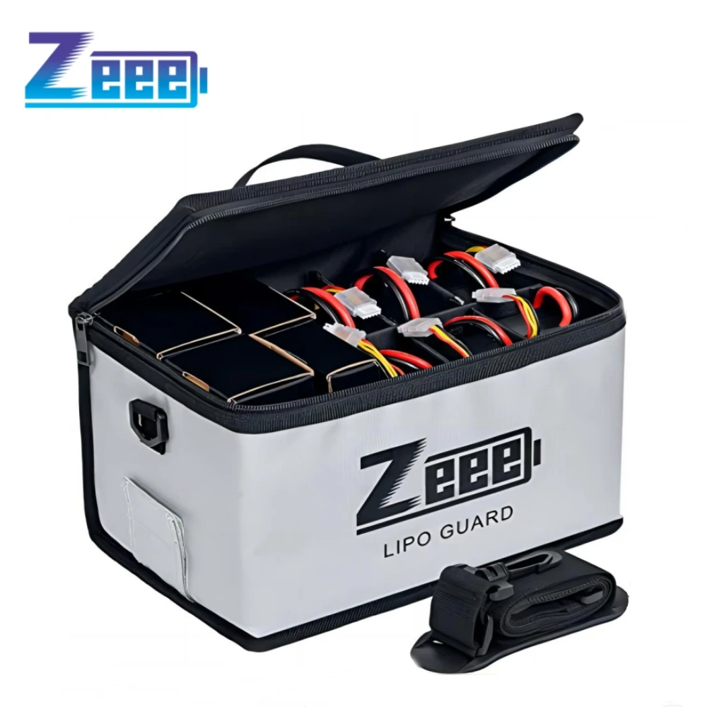 Sac de Sécurité Ignifuge Zeee pour 10 Cellules de Batterie Lipo - Grande Capacité et Protection Avancée