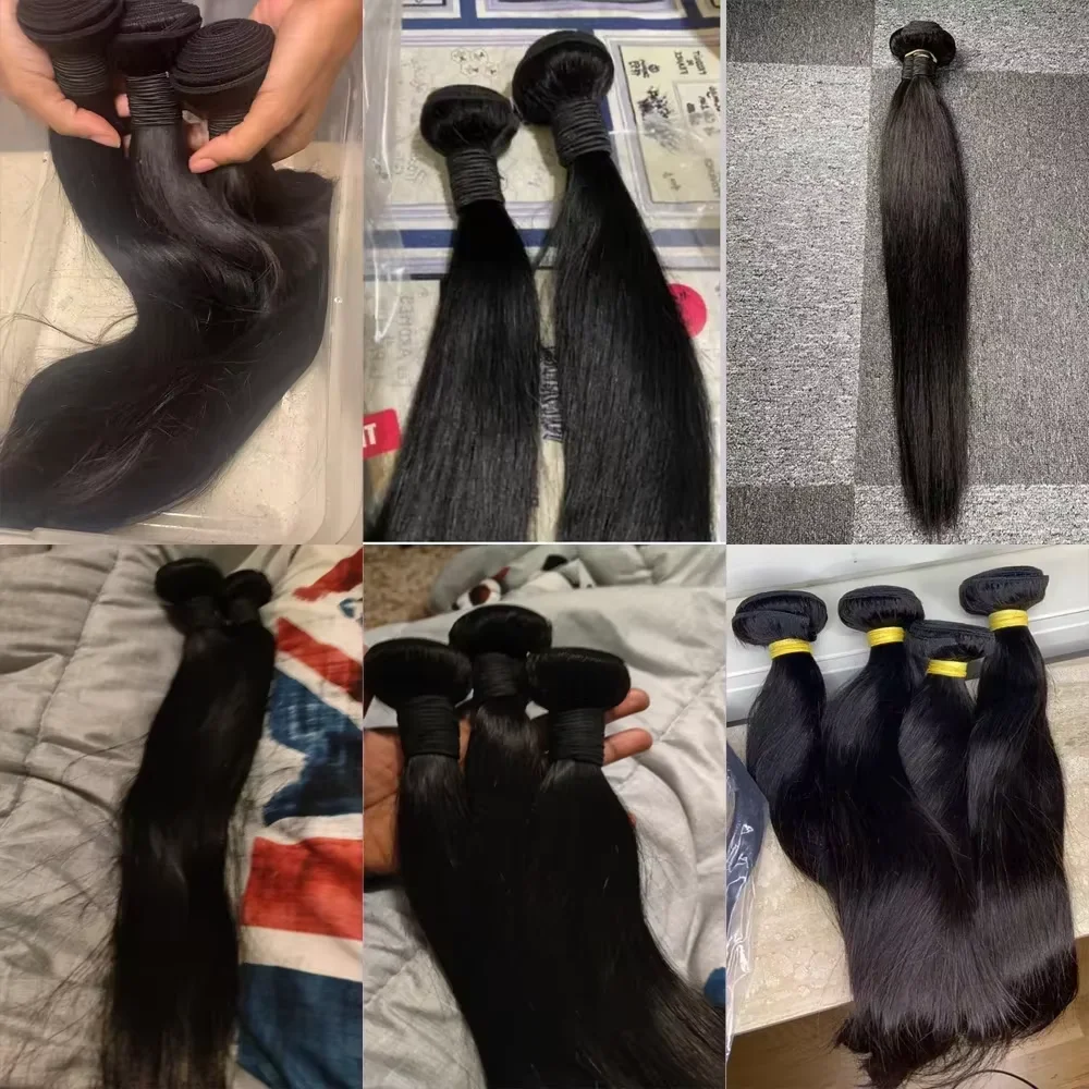 Paquets de Cheveux Humains Lisses avec Fermeture Frontale Queenlike image 8