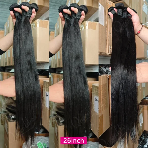 Paquets de Cheveux Humains Lisses avec Fermeture Frontale Queenlike vue 2