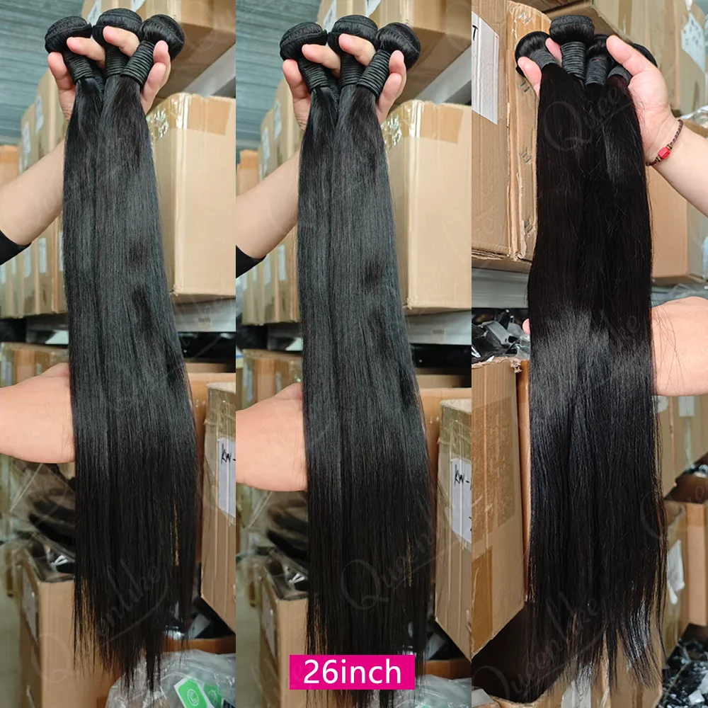 Paquets de Cheveux Humains Lisses avec Fermeture Frontale Queenlike vue 2