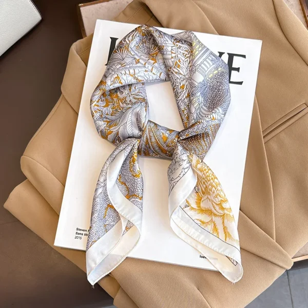 Écharpe Carrée Style Bohème Imprimé Floral et Tropical vue 2