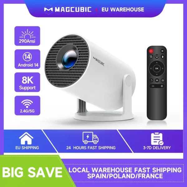 Projecteur Portable Intelligent Magcubic HY300 Pro 8K Android 14 WiFi6