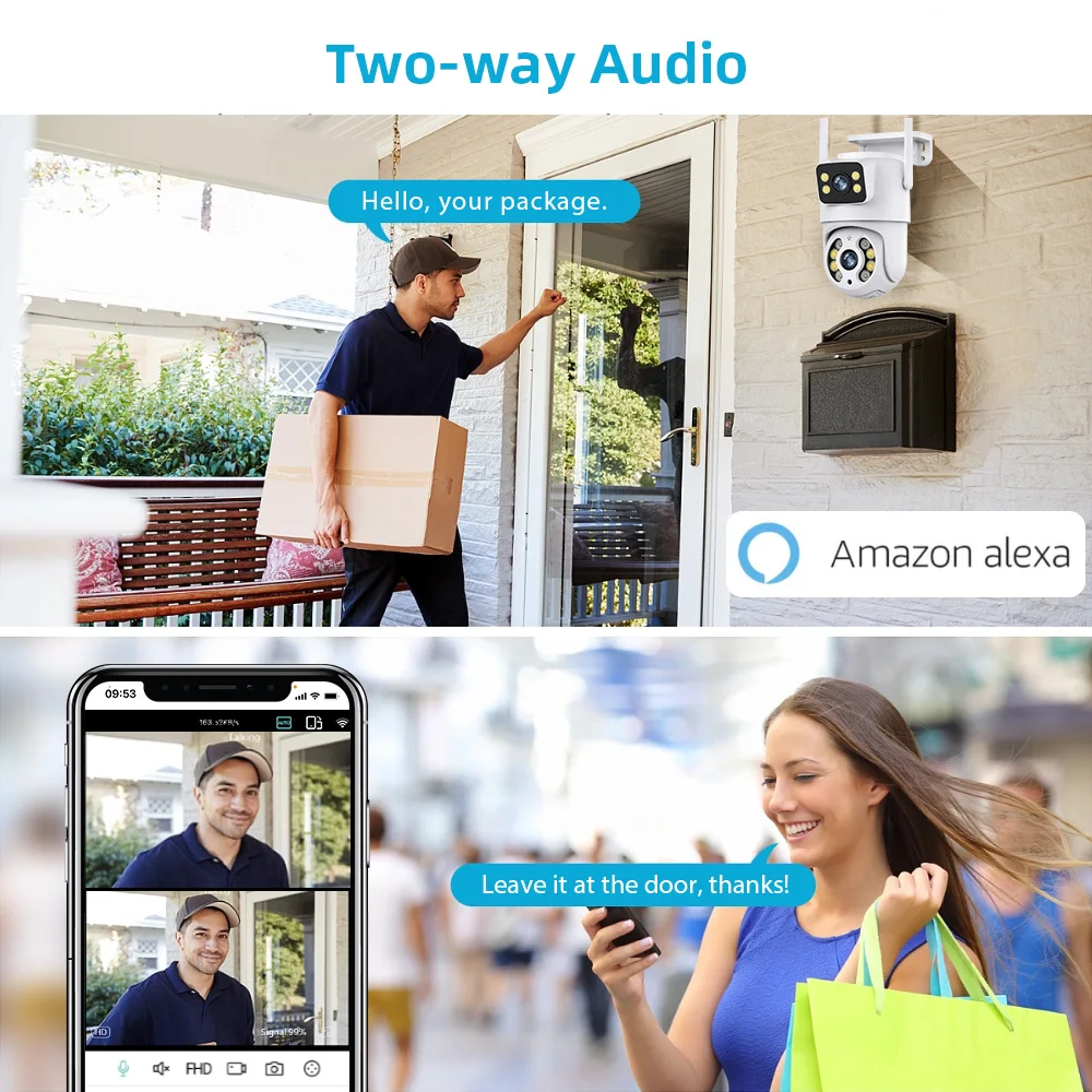 Hiseeu Caméra de Surveillance IP PTZ WiFi 4K 8MP à Double Objectif et Zoom 4X image 6