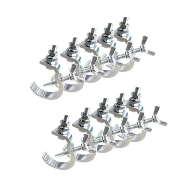 Lot de 10 Crochets de Fixation en Aluminium pour Éclairage de Scène