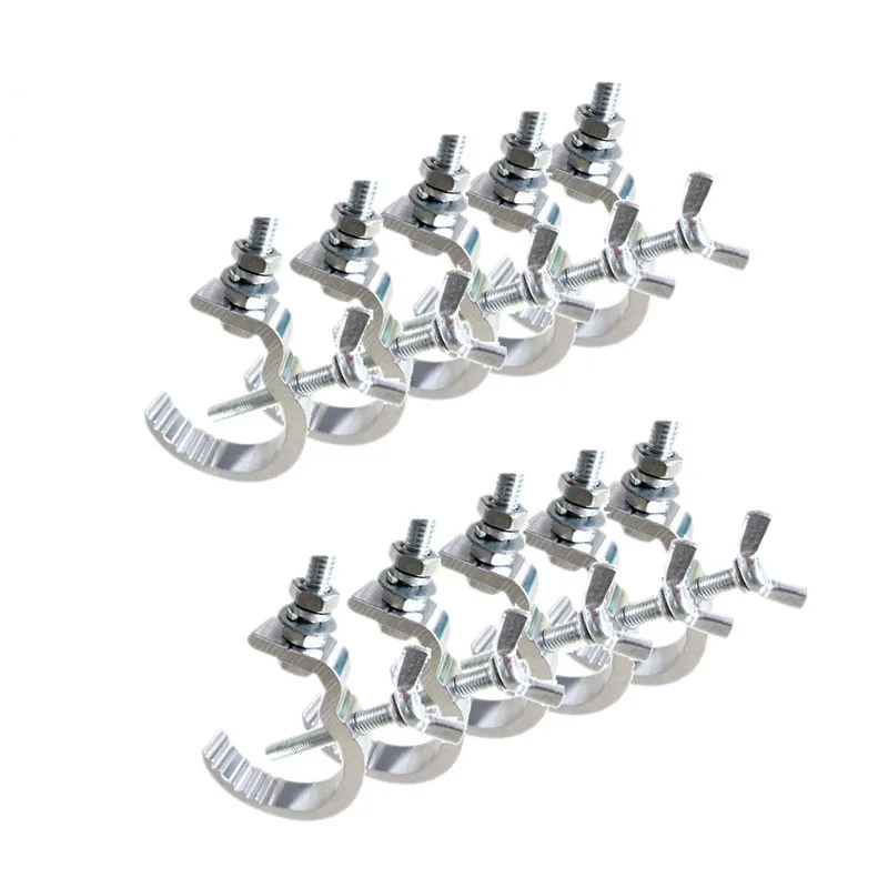 Lot de 10 Crochets de Fixation en Aluminium pour Éclairage de Scène