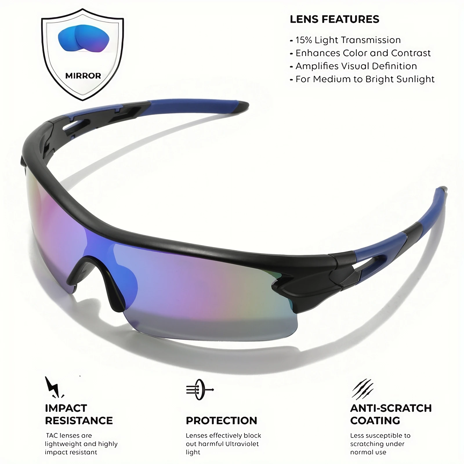 Lunettes de Sport Protectrices UV400 Légères et Enveloppantes image 4