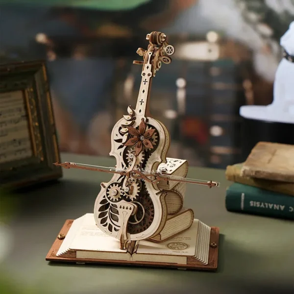 Robotime Puzzle 3D en Bois ROKR Violoncelle Magique AMK63 - Boîte à Musique Mécanique vue 2