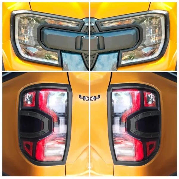 Garnitures de Feux Arrière Noir Mat pour Ford Ranger Raptor 2023-2024