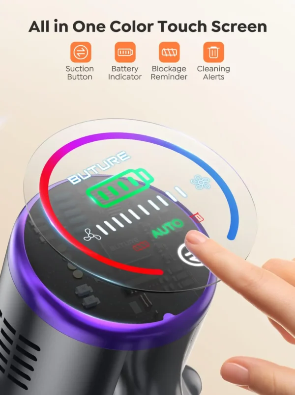 Aspirateur Balai Sans Fil BUTURE VC80 500W 48kPa avec Écran Tactile OLED vue 2