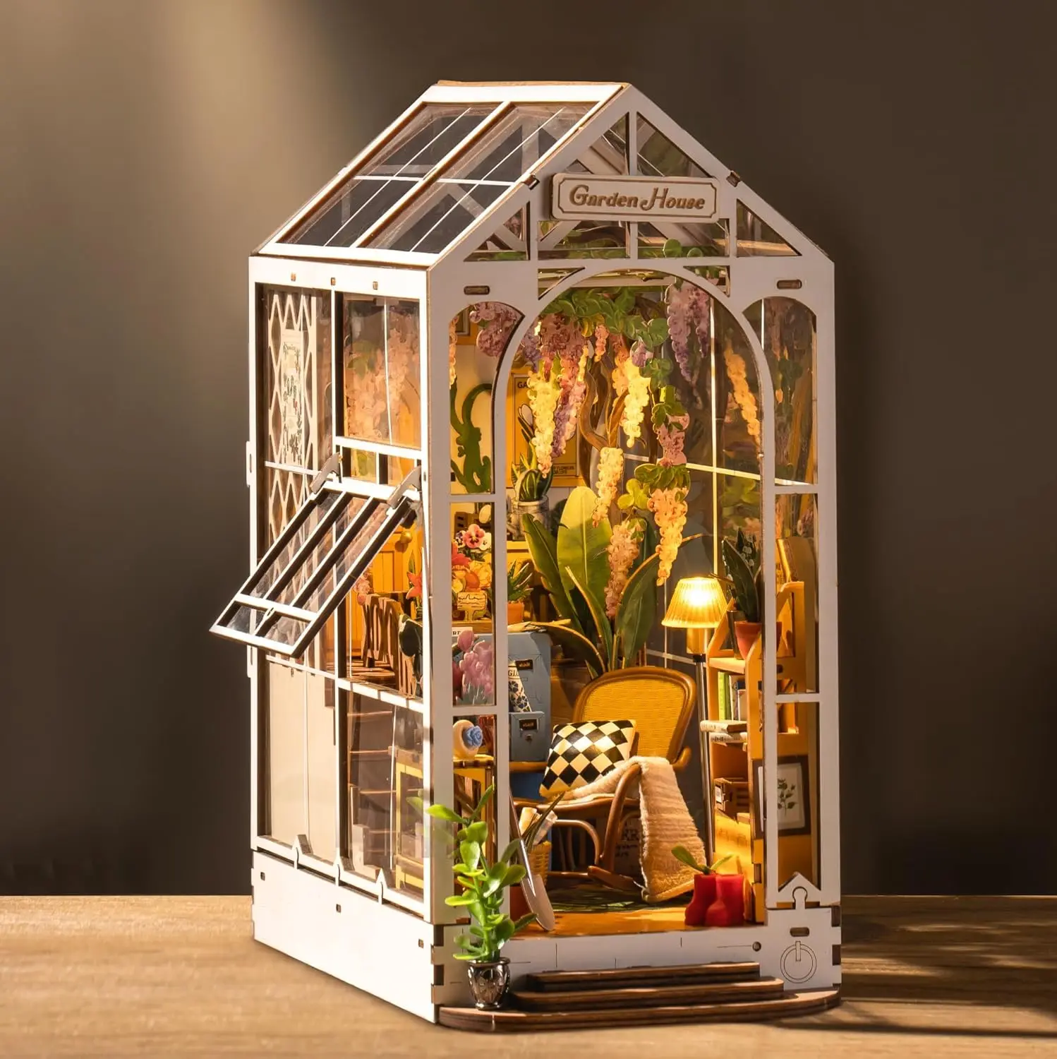 Abri de Jardin Miniature Book Nook - Kit Puzzle 3D avec Éclairage LED