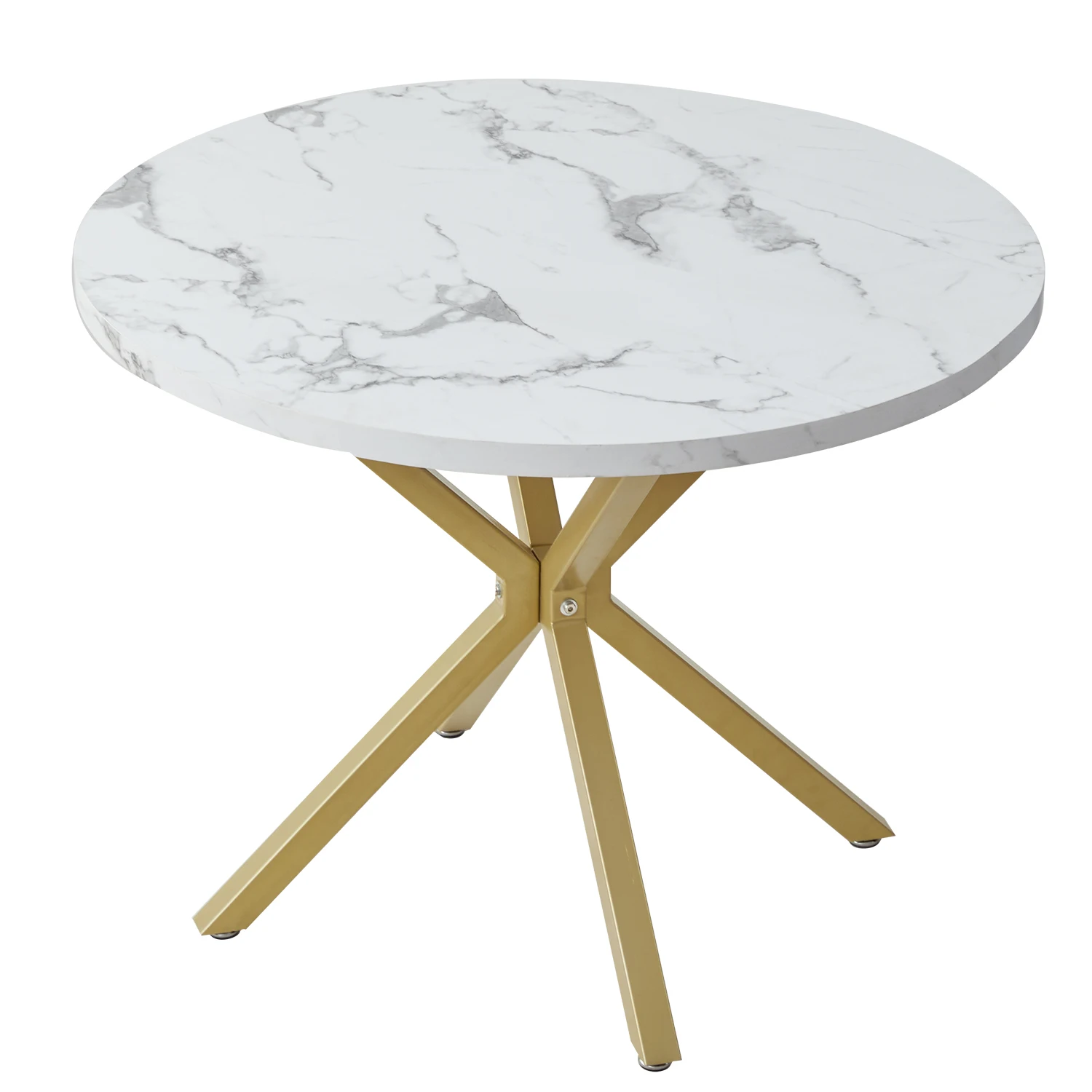 EGOONM Table à Manger Ronde Moderne - Effet Marbre 100 cm vue 2