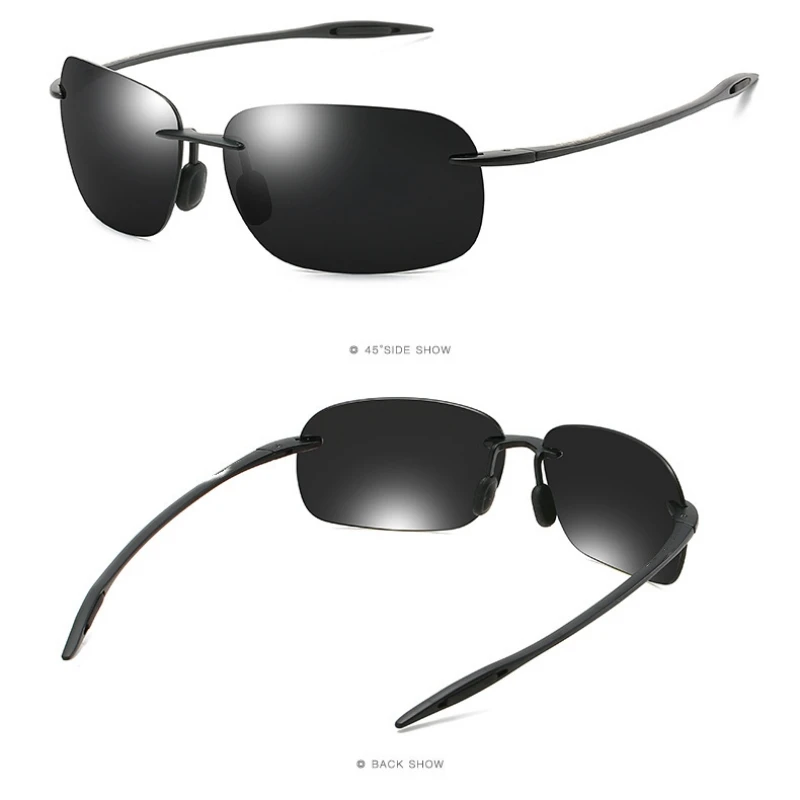 Lunettes de soleil polarisées colorées ultra-légères sans monture pour homme et femme image 4