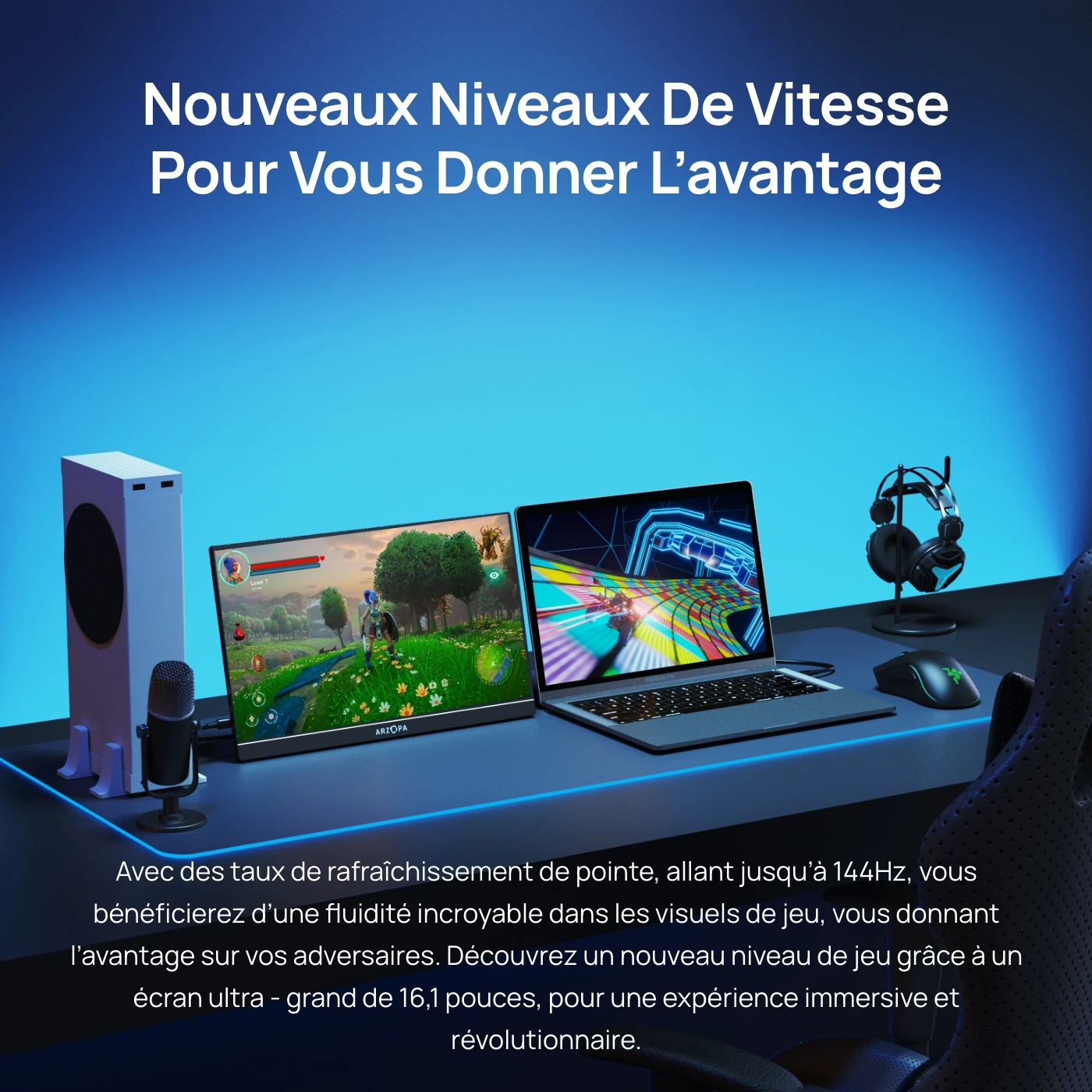 Moniteur Portable ARZOPA 16.1 Pouces 144Hz Full HD IPS image 3