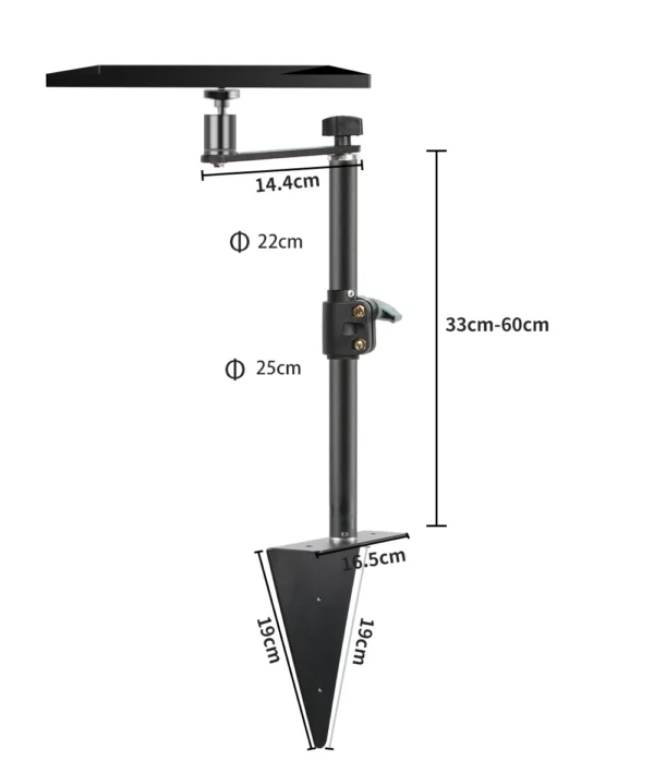 Support de Table Réglable SH avec Vis Standard 1/4 et Tête à Bille pour Éclairage et Vidéo