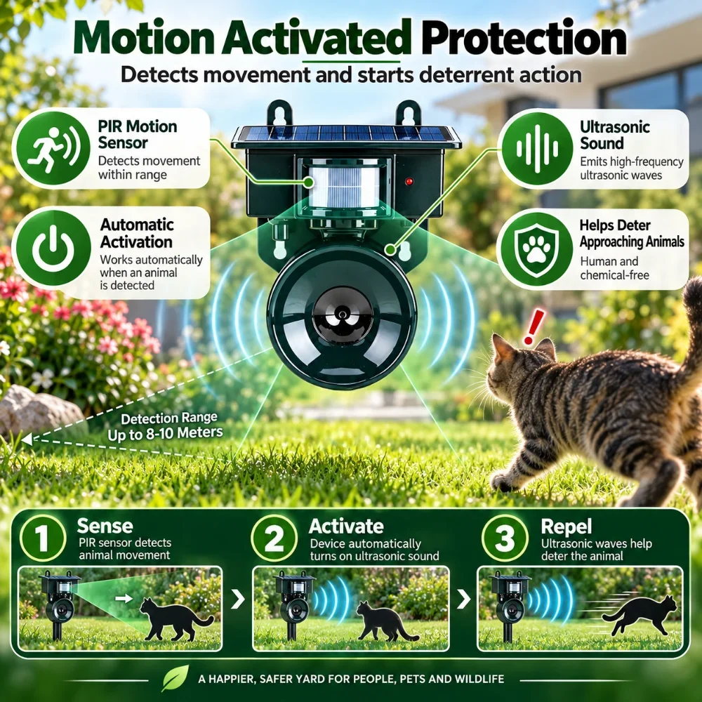 Répulsif Solaire à Ultrasons pour Jardin - Protection Écologique Contre les Nuisibles image 4