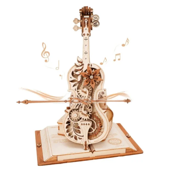 Robotime Puzzle 3D en Bois ROKR Violoncelle Magique AMK63 - Boîte à Musique Mécanique