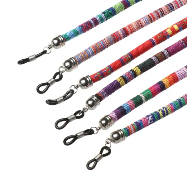 Chaîne de lunettes en perles acryliques colorées et cordon vintage