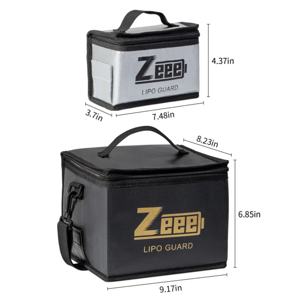 Sac de Sécurité Ignifuge et Antidéflagrant pour Batteries LiPo Zeee - 2 Tailles vue 2