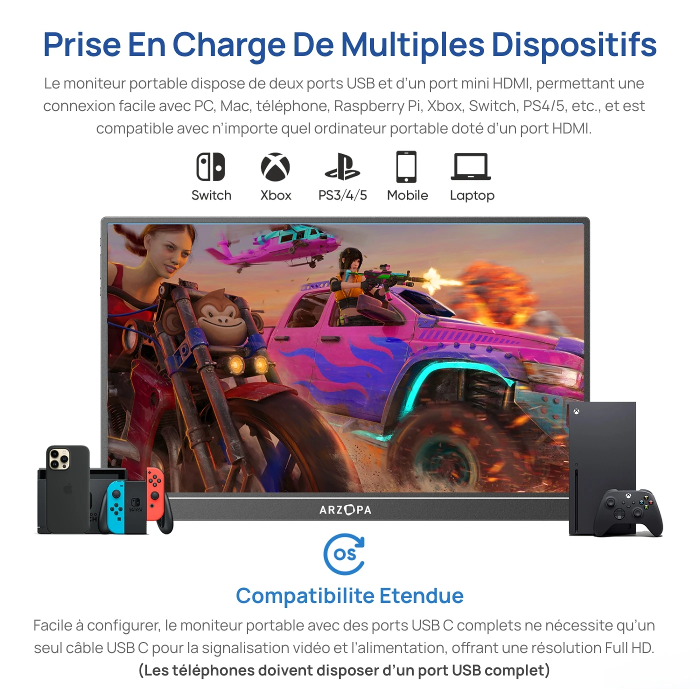 Moniteur Portable ARZOPA 16.1 Pouces 144Hz Full HD IPS image 4