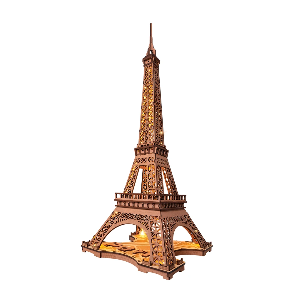 Robotime Puzzle 3D en Bois - Nuit de la Tour Eiffel 1:638 avec Éclairage