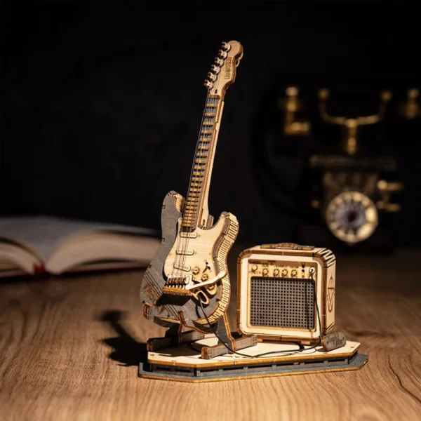 Guitare Électrique Robotime - Puzzle 3D en Bois à Assembler vue 2