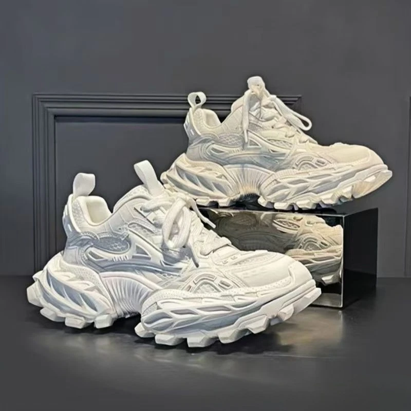 2025 new popular high-end men's shoes color matching mesh platform casual shoes – Image 3