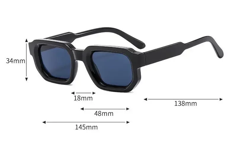 Lunettes de soleil rétro rectangulaires vintage pour homme et femme image 6
