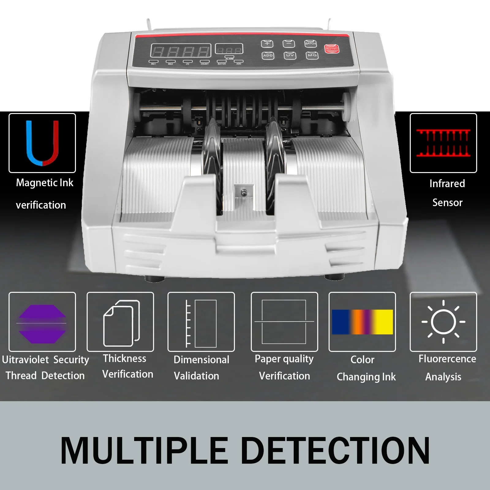 Compteuse de Billets Professionnelle - Détection Faux Billets UV/MG/IR - 1000 Billets/Min image 3