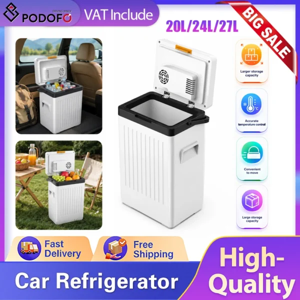 Réfrigérateur Portable pour Voiture et Camping Podofo Compresseur et Glacière Électrique