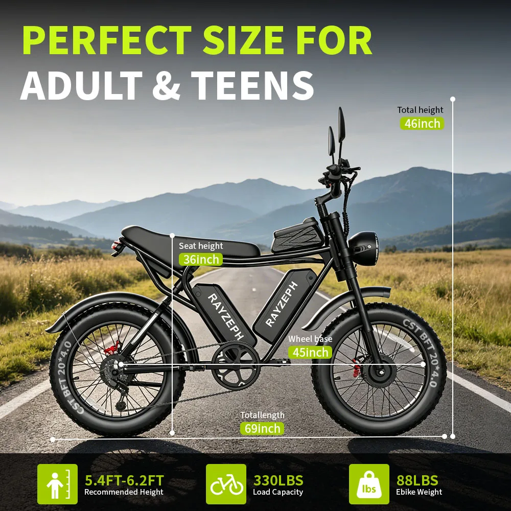 Vélo Électrique Adulte Tout-Terrain Rayzeph C20Max - Double Moteur 2000W et Batterie 52V 40Ah image 8