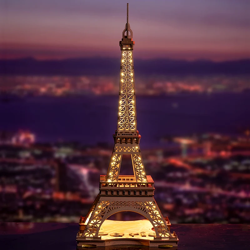 Robotime Puzzle 3D en Bois - Nuit de la Tour Eiffel 1:638 avec Éclairage image 4