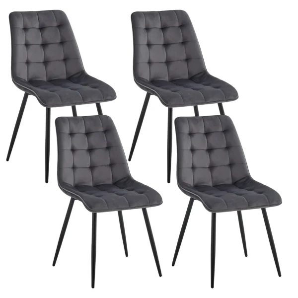 EGOONM - Ensemble de chaises de salle à manger en velours au design moderne