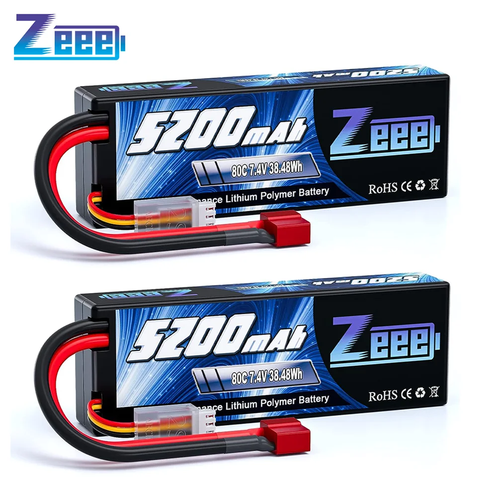 Batterie Lipo Zeee 2S 5200mAh 80C - Performance et Endurance pour Véhicules RC