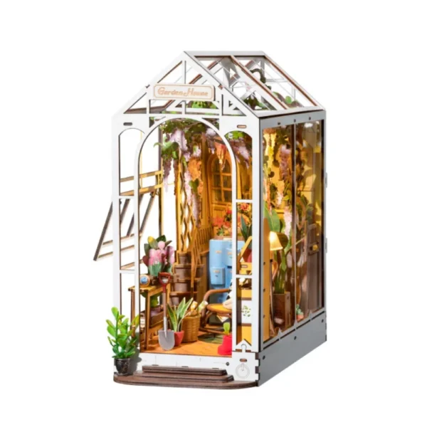 Kit de Modèle de Maison de Poupée Rolife Gardenhouse Book Nook DIY avec Éclairage LED