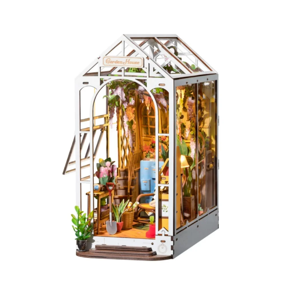 Kit de Modèle de Maison de Poupée Rolife Gardenhouse Book Nook DIY avec Éclairage LED