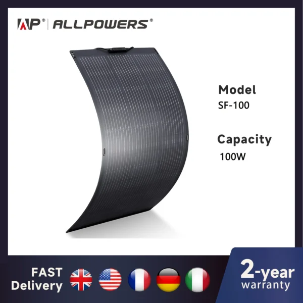 Panneau Solaire Flexible ALLPOWERS - Haute Performance pour Camping-Car et Balcon