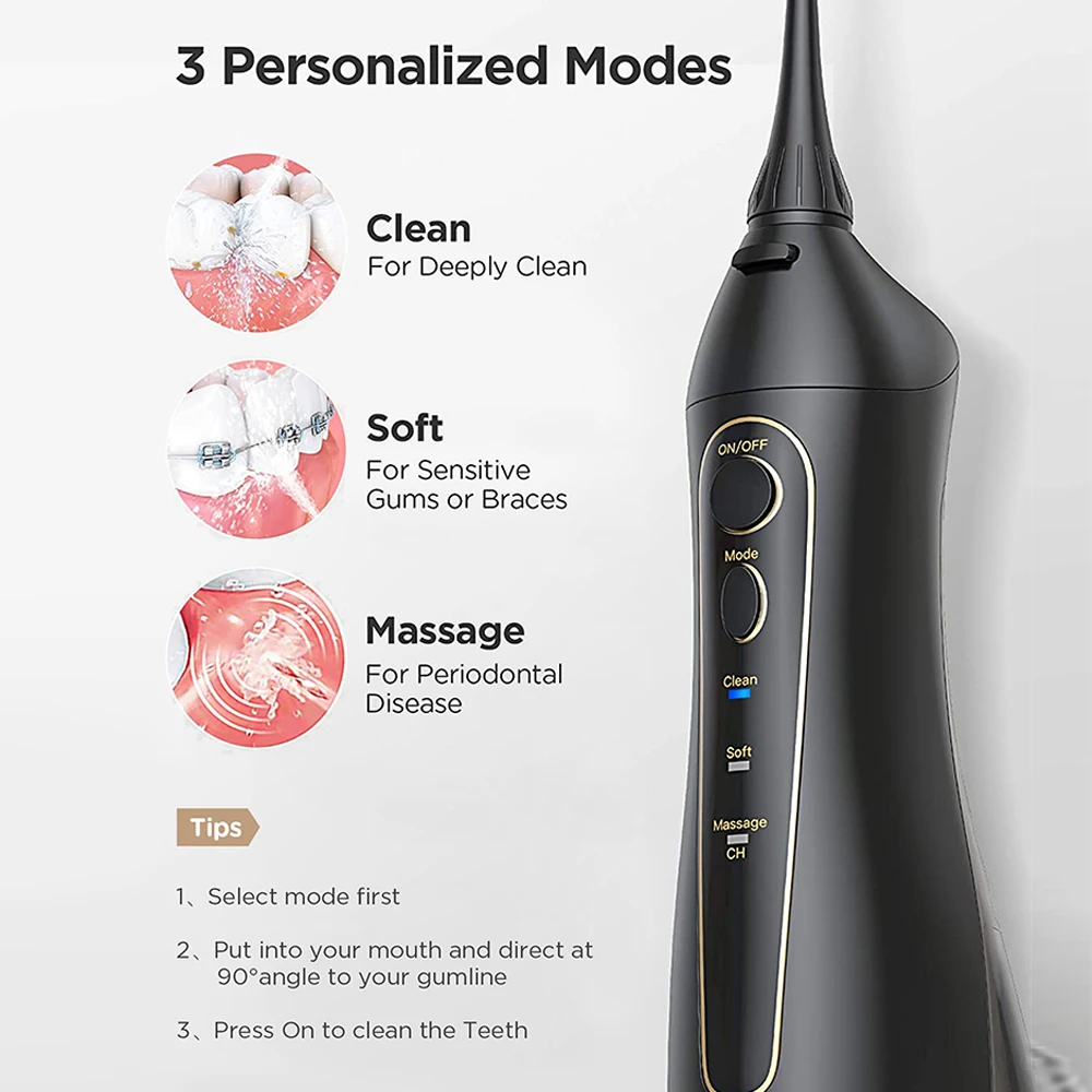 Hydropulseur Dentaire Portable Rechargeable Fairywill 300ML image 6