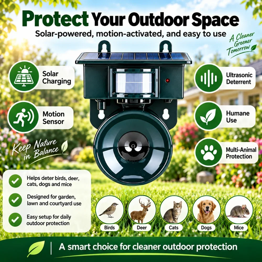 Répulsif Solaire à Ultrasons pour Jardin - Protection Écologique Contre les Nuisibles image 7
