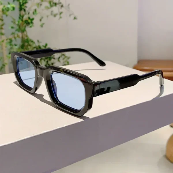 Lunettes de soleil rétro rectangulaires vintage pour homme et femme vue 2