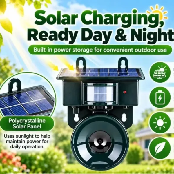 Répulsif Solaire à Ultrasons pour Jardin - Protection Écologique Contre les Nuisibles