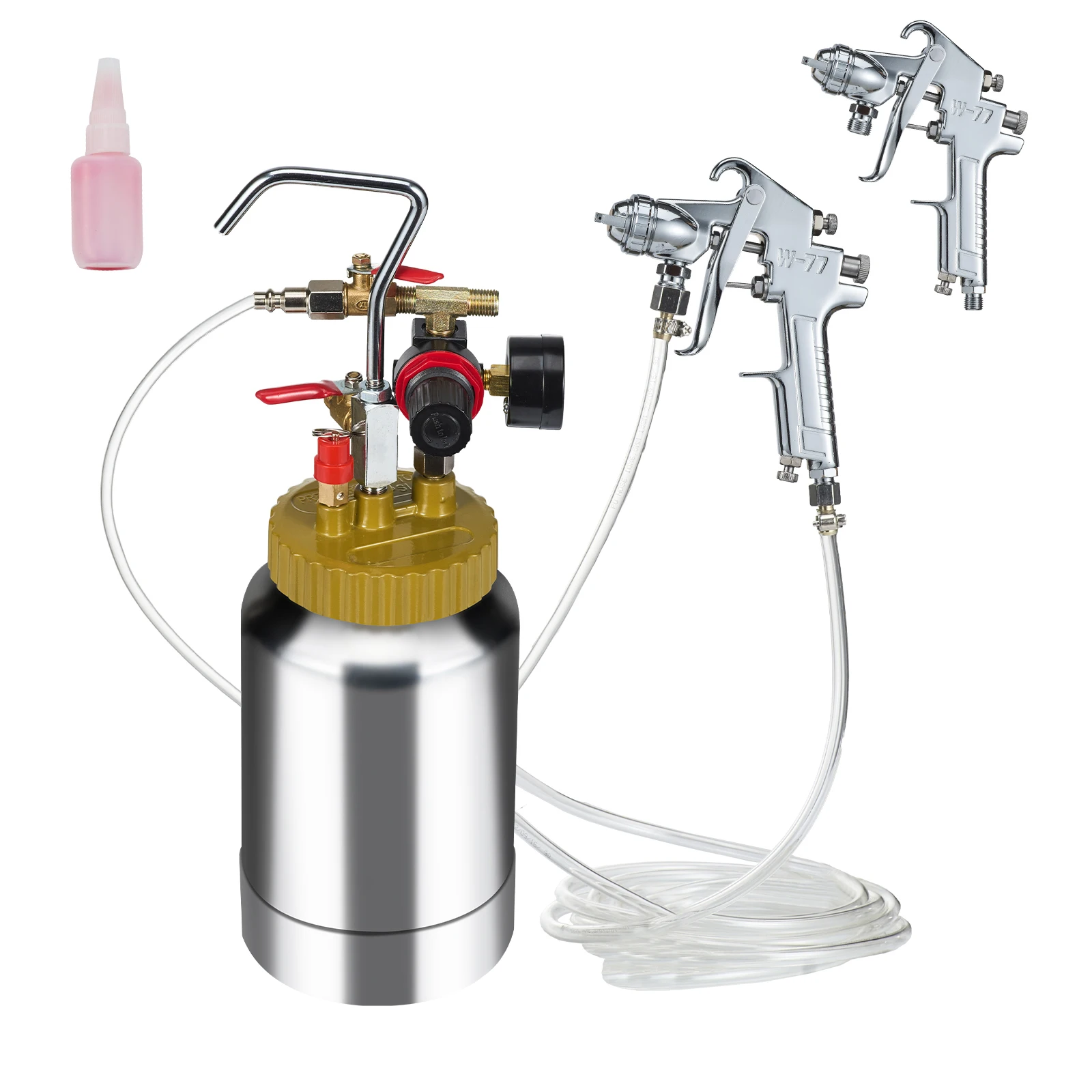 Pot de Pression de Peinture en Aérosol 2L avec Pistolet 1.8mm et Tuyaux 3m